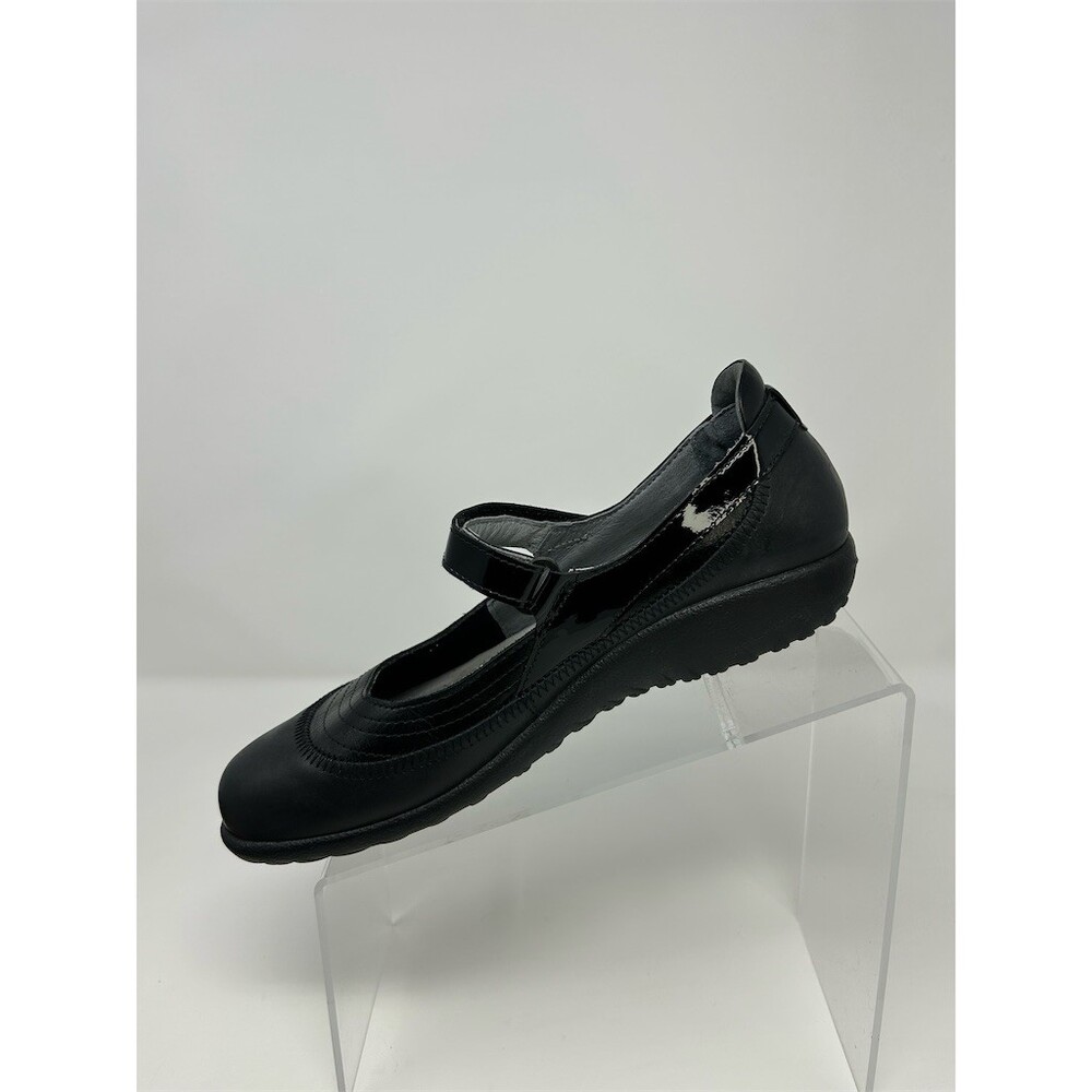 Naot Kirei Mary Jane Comfort Wedge Shoes Womens Black Patent Strap Size 39 US 8 - Picture 3 of 10